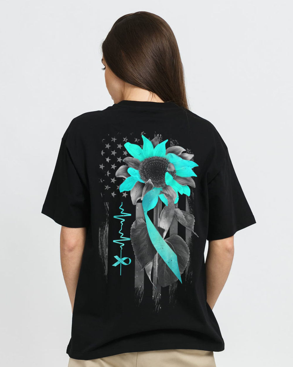 Sunflower Flag Women's Ovarian Cancer Awareness Tshirt