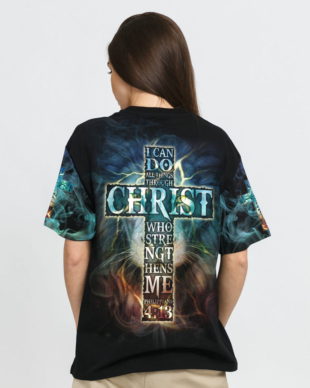 I Can Do All Things Lion Colorful Women's Christian Tshirt