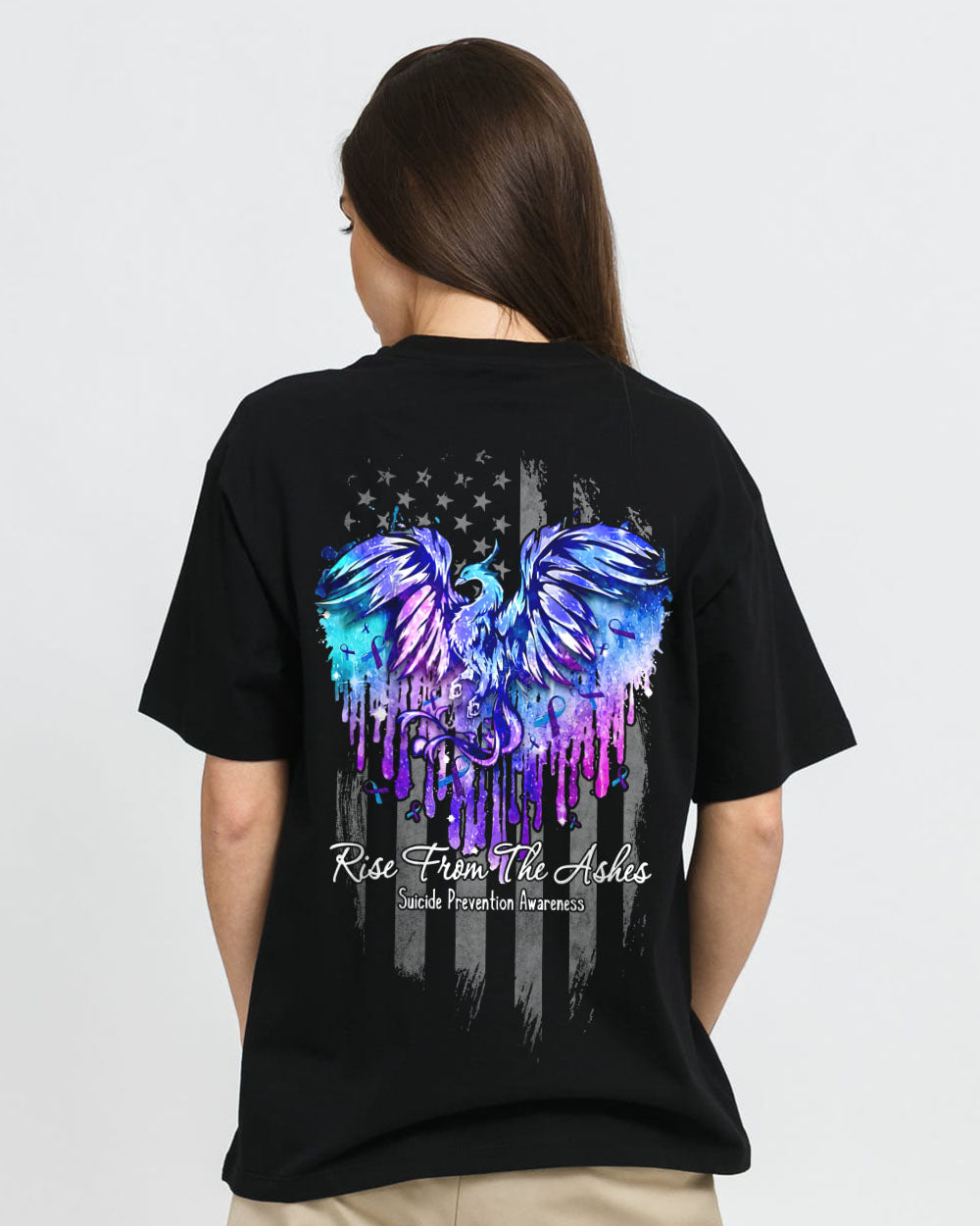 Rise From The Ashes Flag Women's Suicide Prevention Awareness Tshirt
