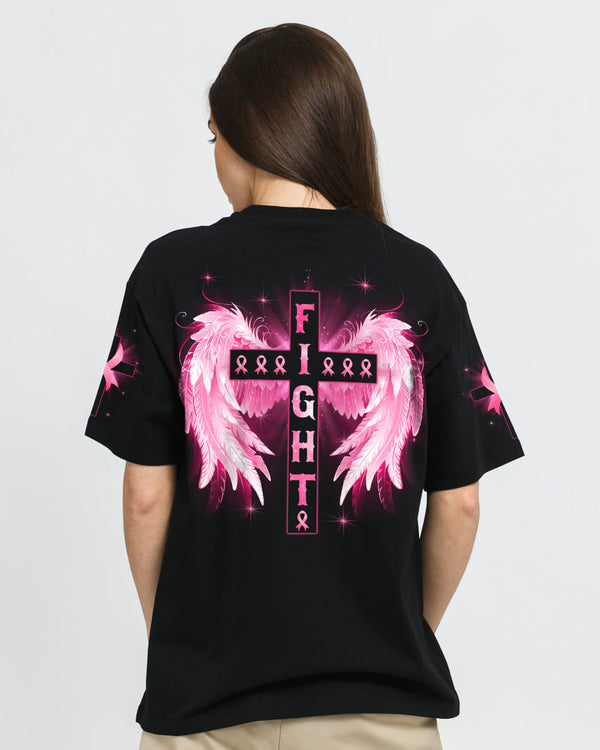 Fight Cross Wings Light Women's Breast Cancer Awareness Tshirt