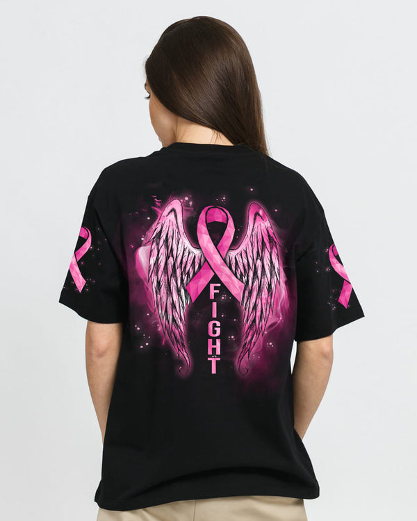 Pink Ribbon Fight Wings Women's Breast Cancer Awareness Tshirt