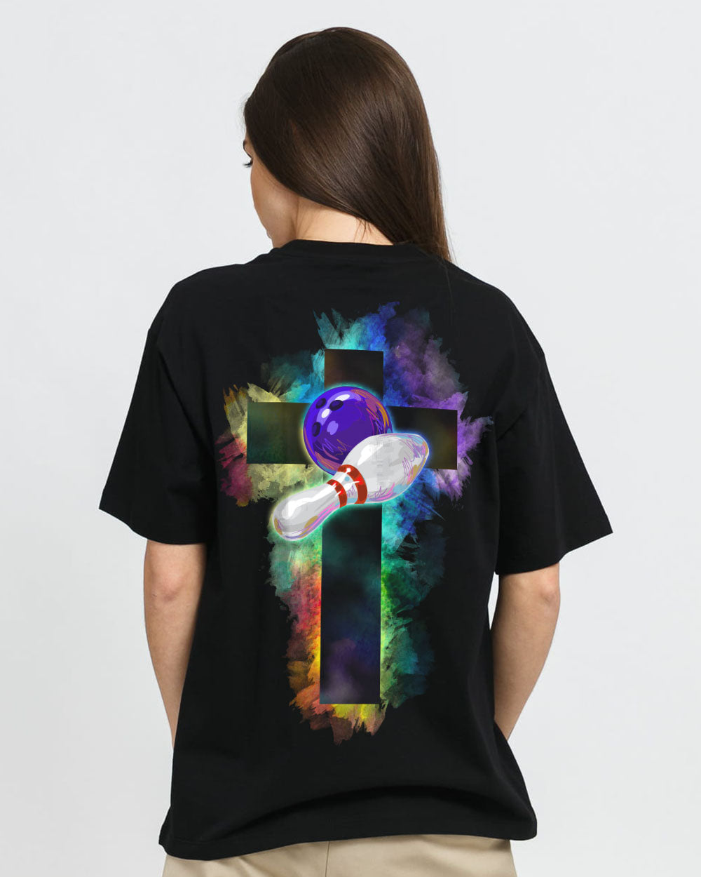 Bowling Cross Colorful Women's Christian Tshirt