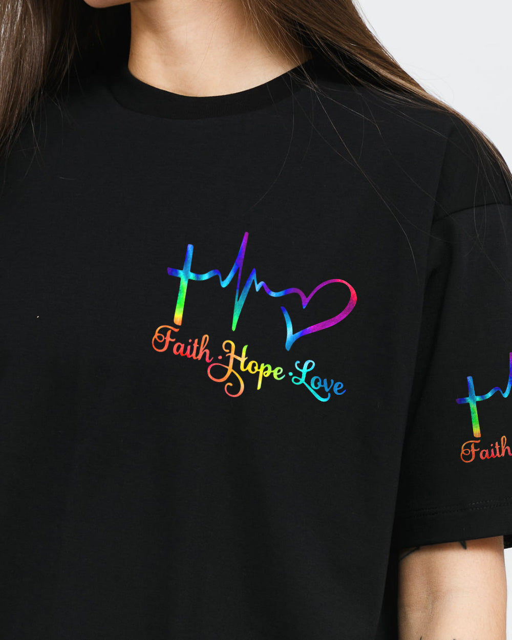 Way Maker Miracle Worker Music Wings Cross Tie Dye Women's Christian Tshirt