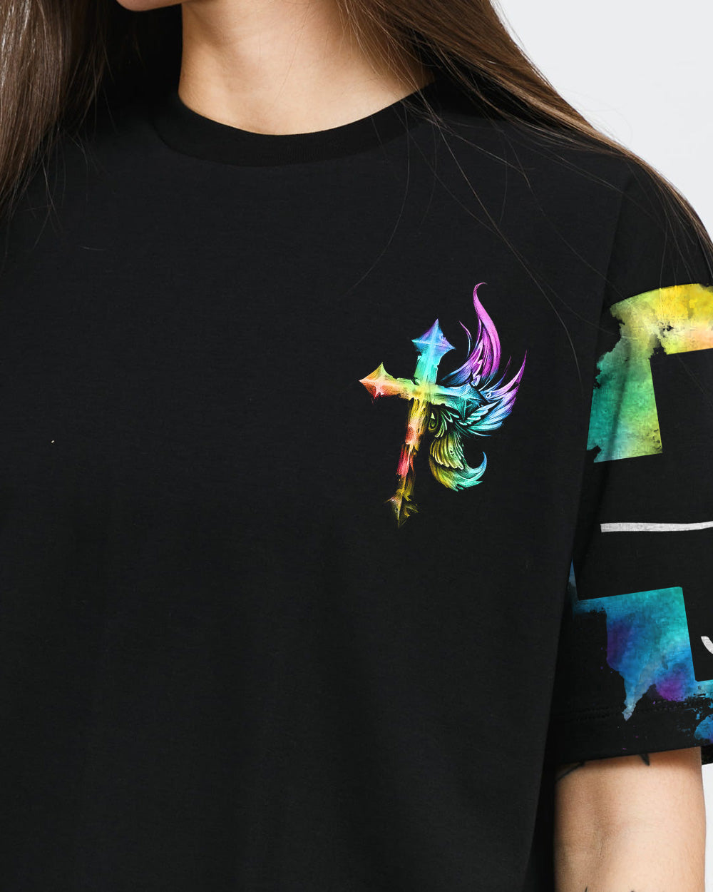 Colorful Faith Lion Warrior Women's Christian Tshirt