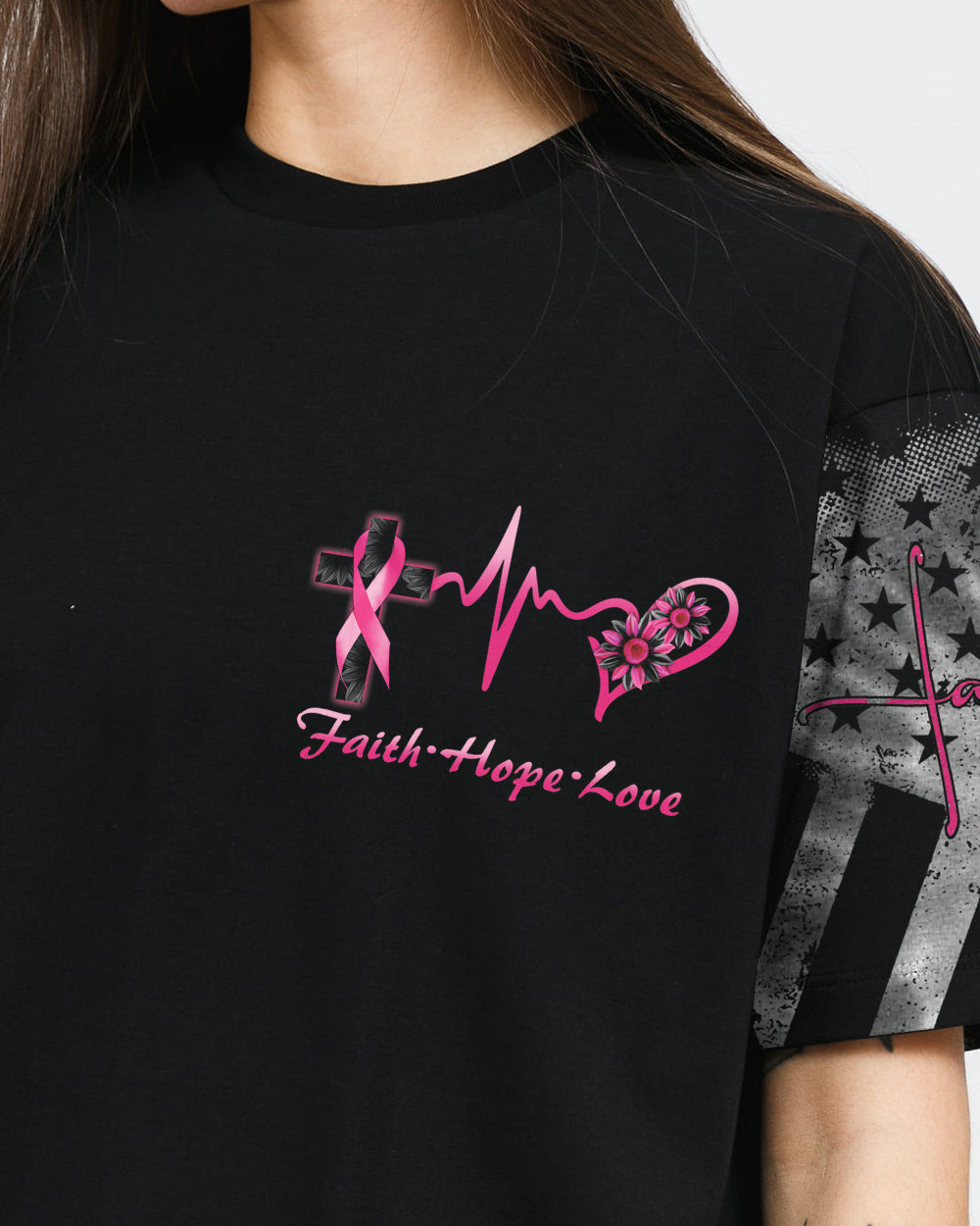 Blessed By God Spoiled By My Husband Women's Breast Cancer Awareness Tshirt