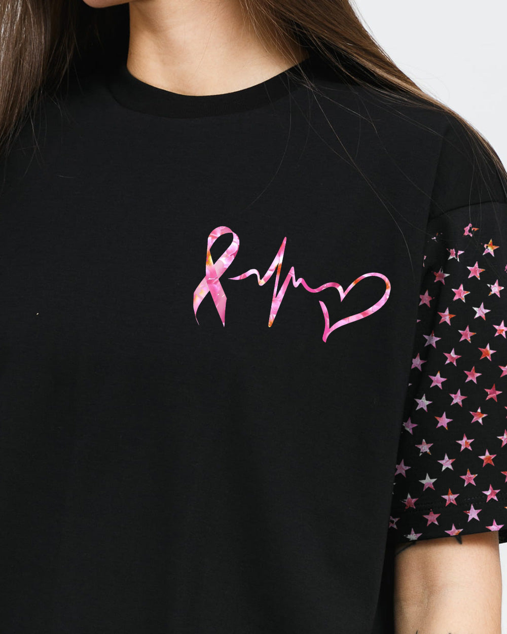 Fight Flag Flamingo Women's Breast Cancer Awareness Tshirt