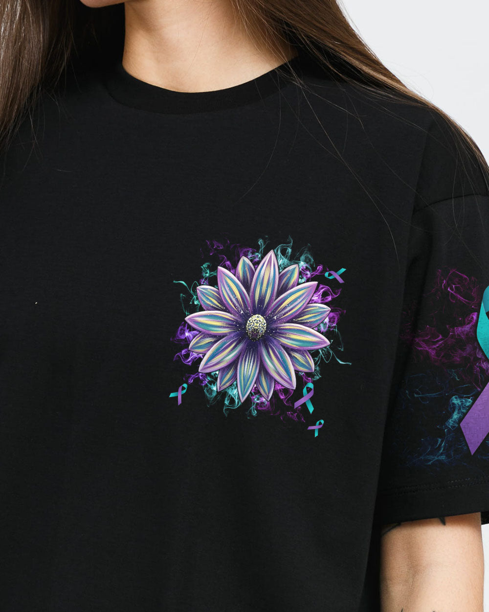 It's Okay If The Only Thing You Can Do Today Is Breathe Flower Women's Suicide Prevention Awareness Tshirt