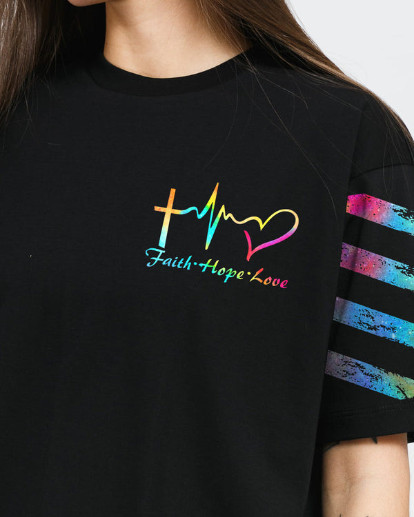 Galaxy Wings Faith Cross Women's Christian Tshirt