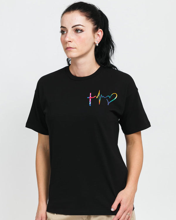 Way Maker Miracle Worker Tie Dye Cross Half Text Women's Christian Tshirt