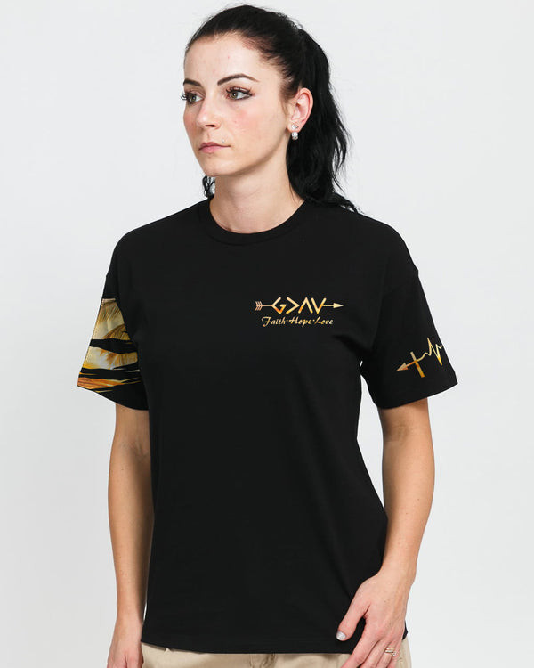 Vintage Faith Over Fear Sunset Women's Christian Tshirt