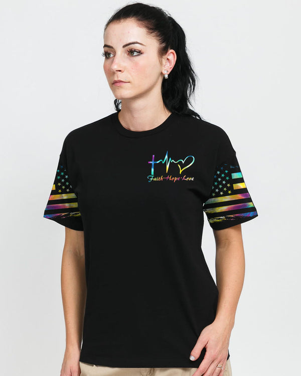 I Can Do All Things Through Christ Half Wings Colorful Women's Christian Tshirt