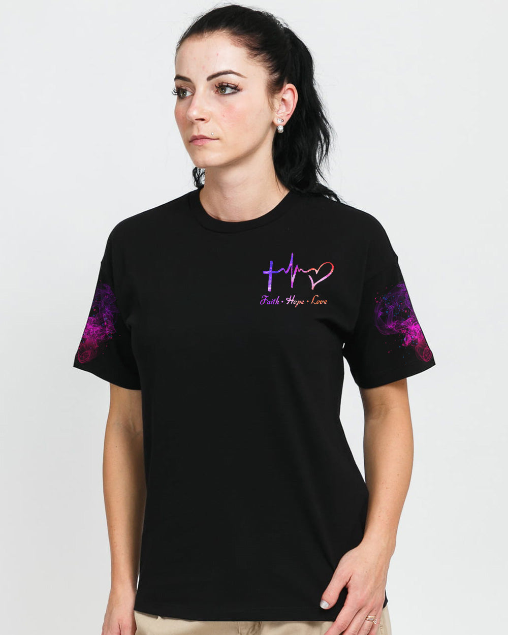 Faith Watercolor Rose Women's Christian Tshirt