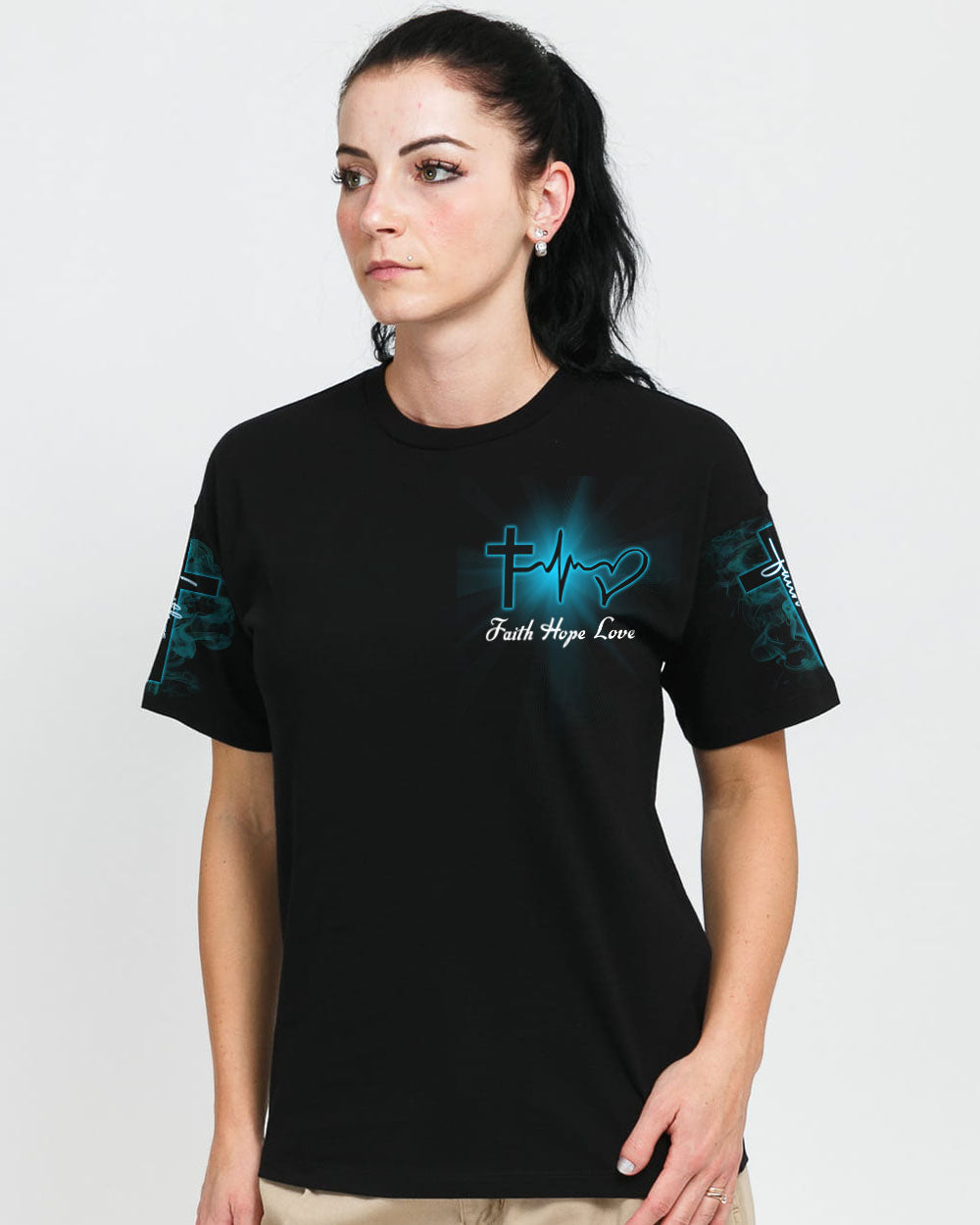 Jesus Is My Savior Cross Light Smoke Women's Christian Tshirt