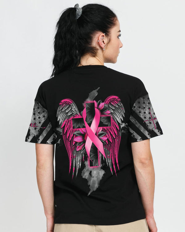 Cross Wings Sunflower Women's Breast Cancer Awareness Tshirt