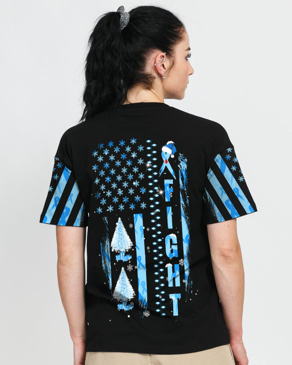 Fight Christmas Flag Women's Diabetes Awareness Tshirt