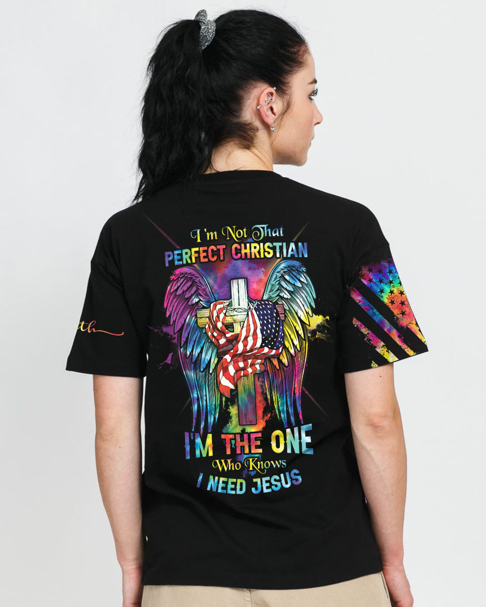 I'm Not That Perfect Christian Wings Women's Christian Tshirt