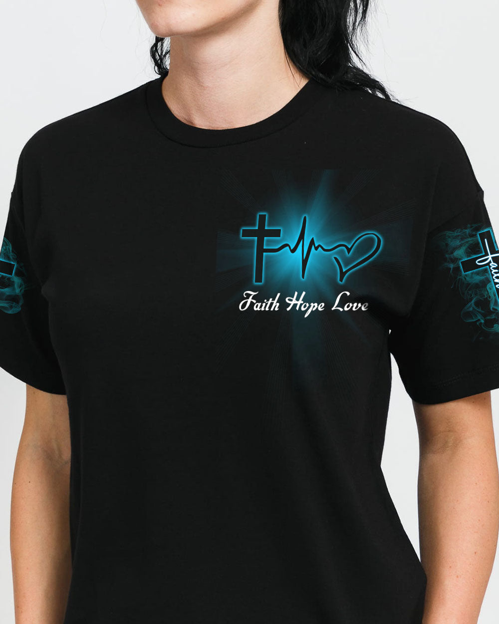 Jesus Is My Savior Cross Light Smoke Women's Christian Tshirt