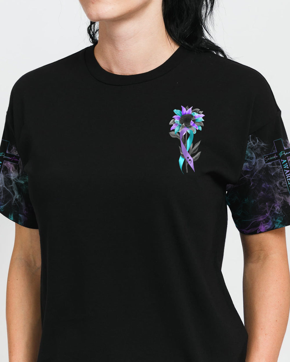 You Matter Sunflower Ribbon Wings Women's Suicide Prevention Awareness Tshirt