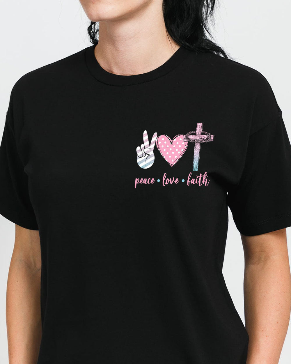 Let Your Faith Be Bigger Than Your Fear Wings Pastel Color Women's Christian Tshirt