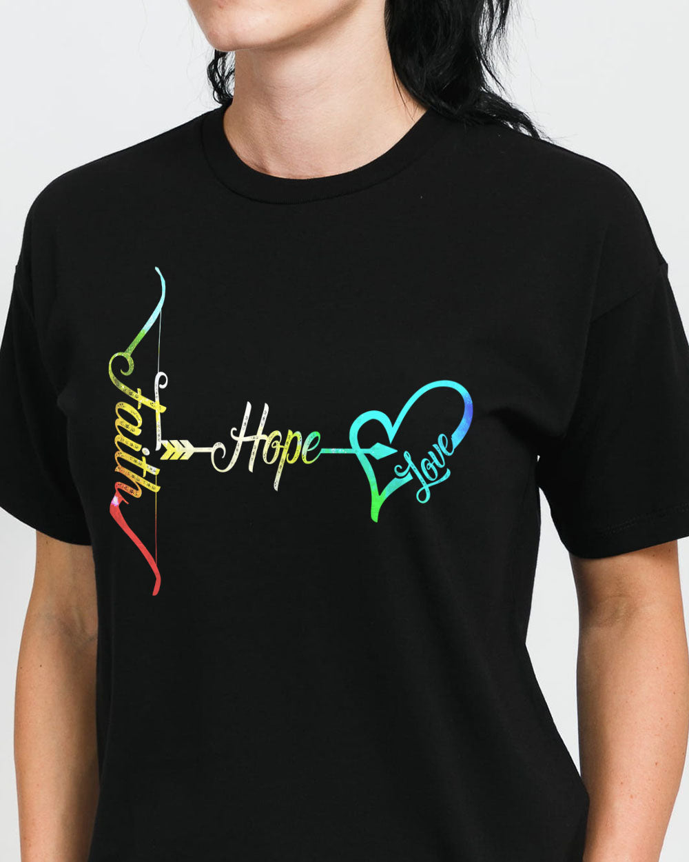 Faith Colorful Sunflower Flag Women's Christian Tshirt