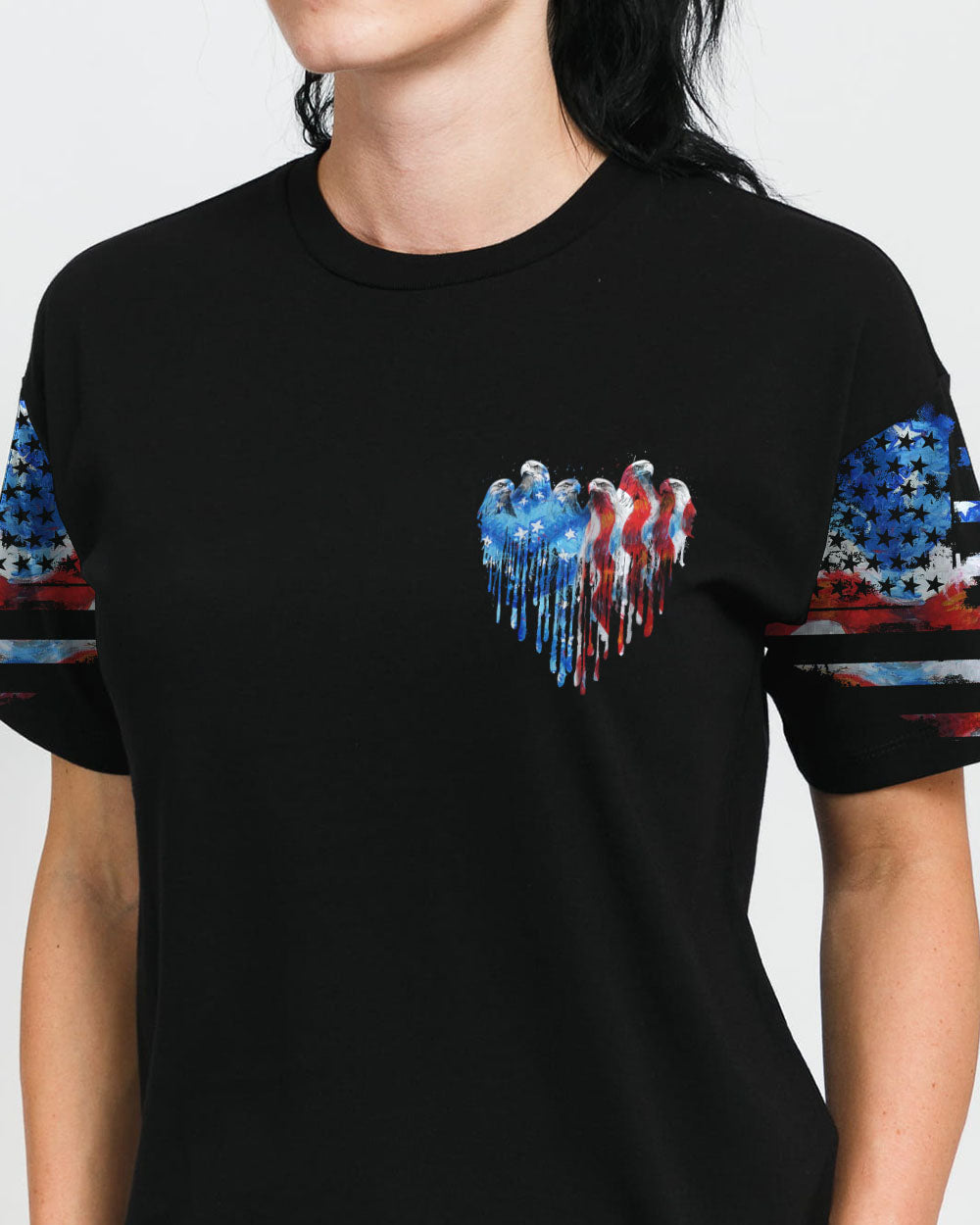 One Nation Under God Cross Eagle Melt Women's Christian Tshirt