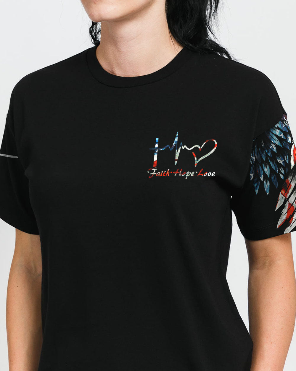 Jesus Saved America Wings Cross Women's Christian Tshirt