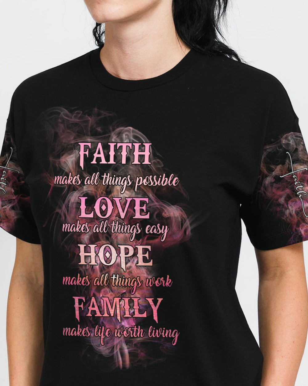 Faith Cross Smoke Women's Christian Tshirt
