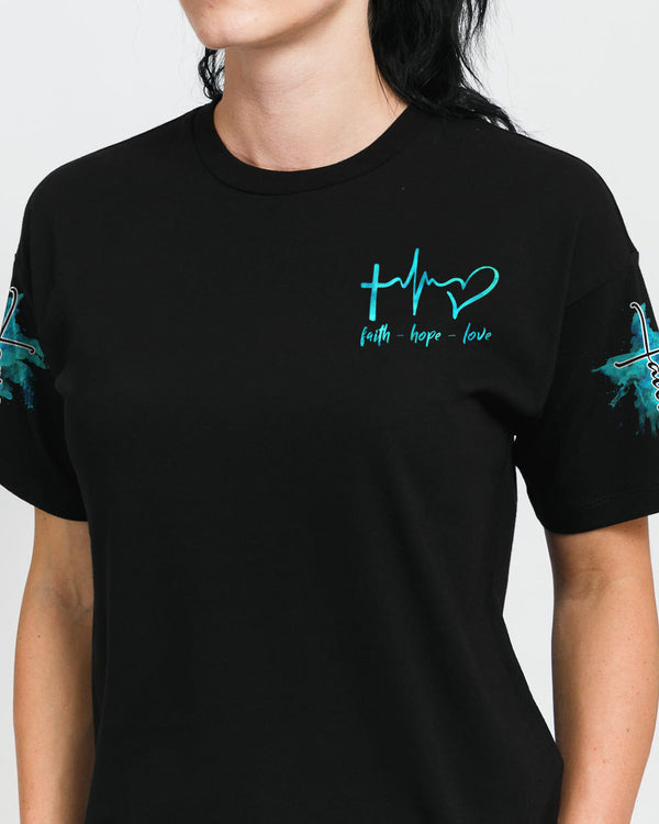 Way Maker Miracle Worker Teal Eagle Cross Women's Christian Tshirt