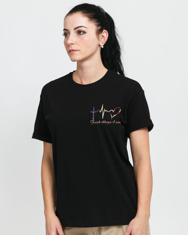 One Nation Under God Watercolor Flag Women's Christian Tshirt