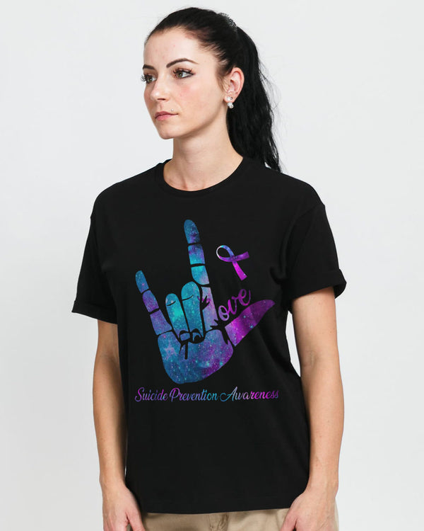 Love Hand Galaxy Women's Suicide Prevention Awareness Tshirt