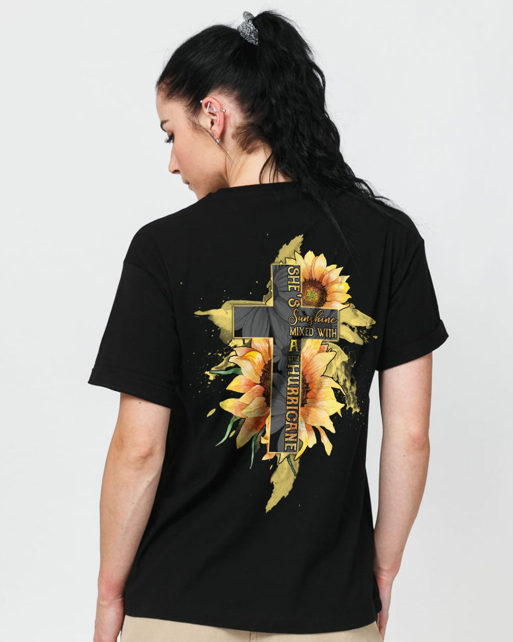 She's Sunshine Mixed With A Little Hurricane Women's Christian Tshirt