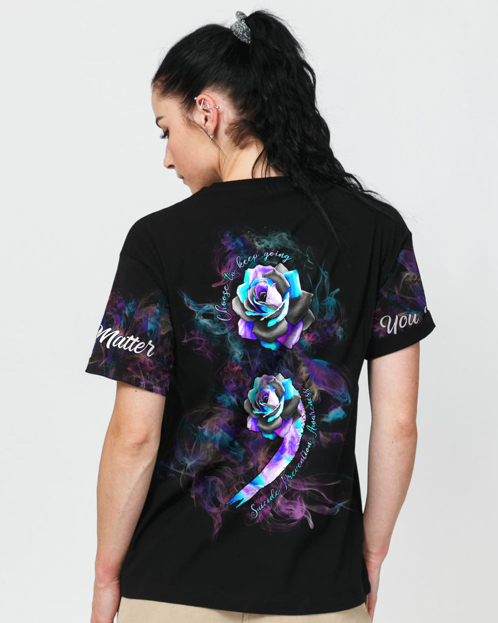 Choose To Keep Going Rose Women's Suicide Prevention Awareness Tshirt