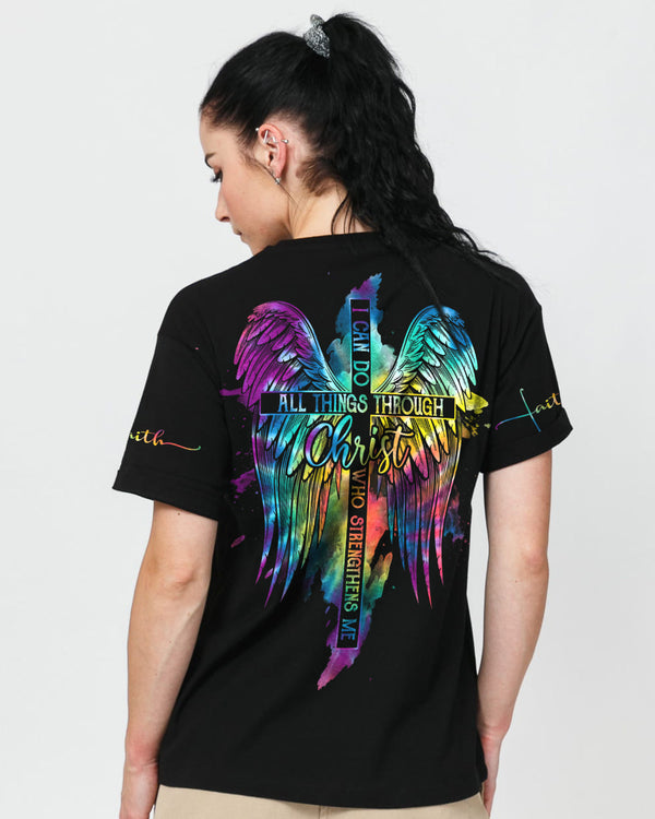 I Can Do All Things Through Christ Cross Wings Women's Christian Tshirt