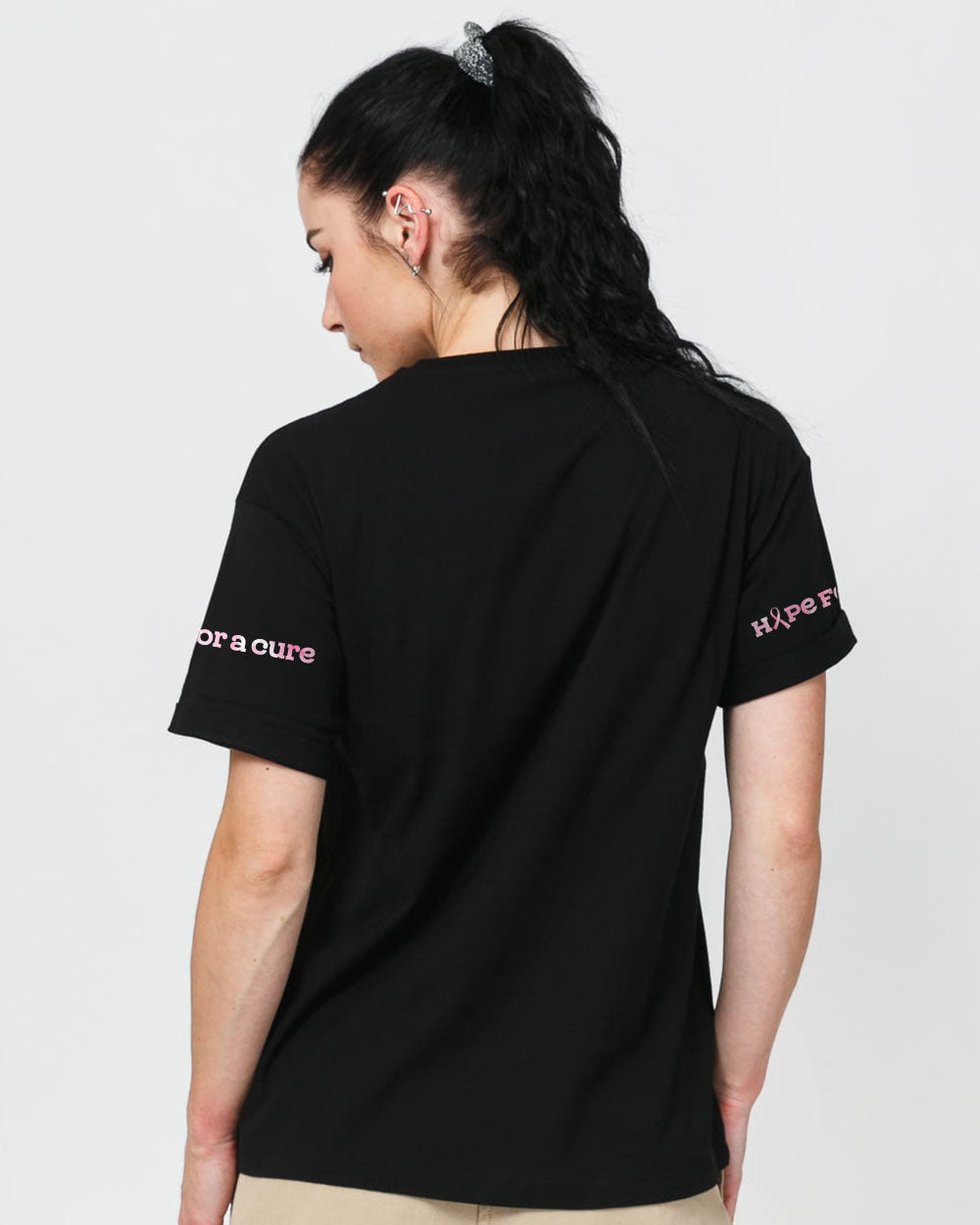 Truck Cancer Christmas Tree Women's Breast Cancer Awareness Tshirt