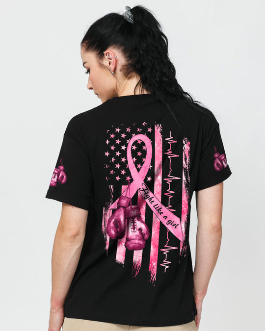 Women's Breast Cancer Awareness T-Shirt - Pink Ribbon Short Sleeve Tee