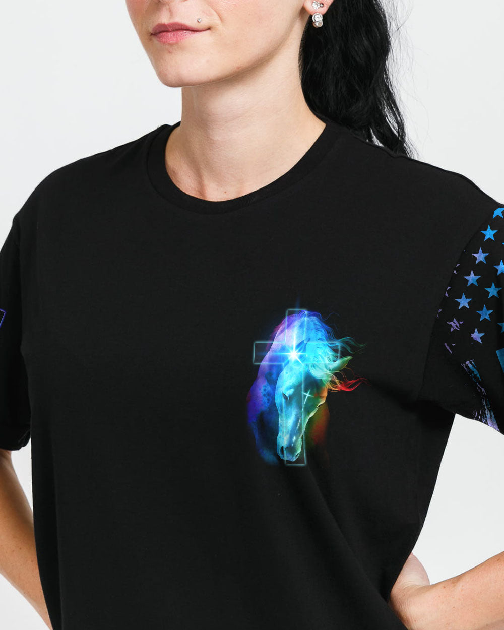 Way Maker Miracle Worker Horse Cross Colorful Women's Christian Tshirt