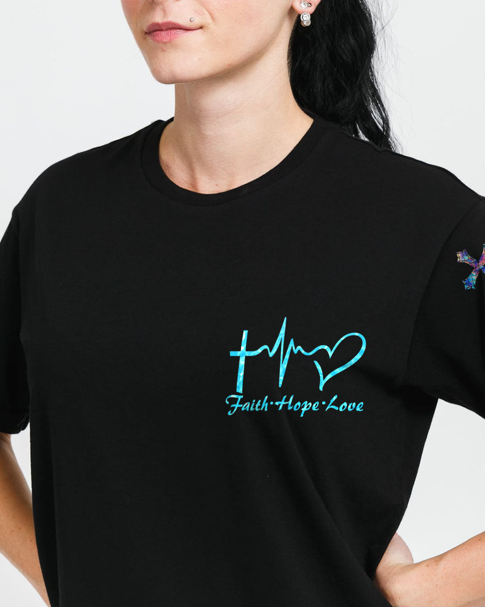 Cross Mermaid Flag Women's Christian Tshirt