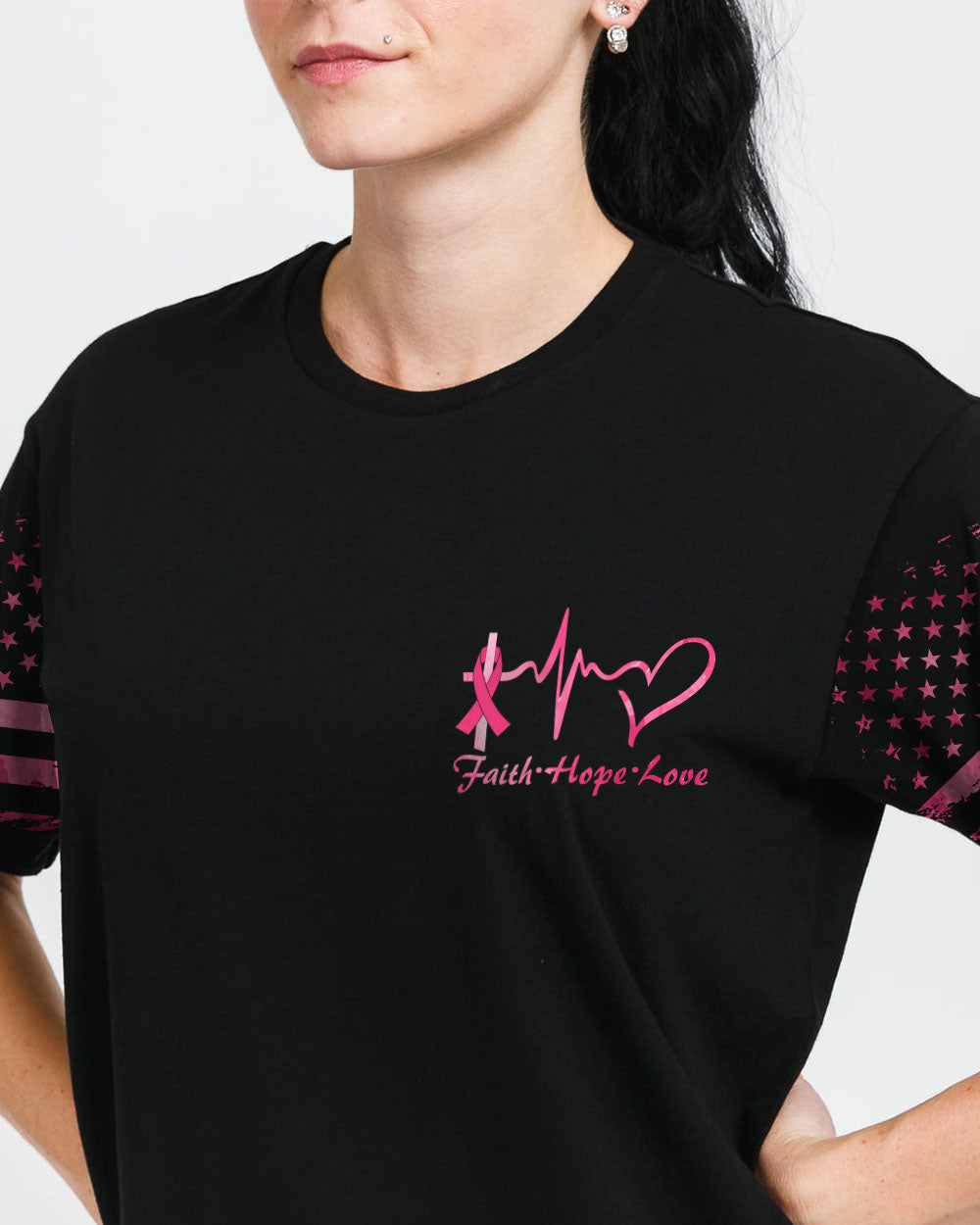 They Whispered To Her You Cannot Withstand The Storm Women's Breast Cancer Awareness Tshirt