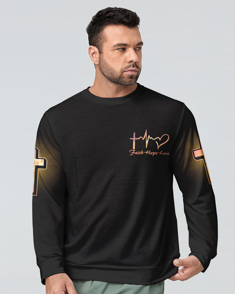 John 3:16 Vintage Jesus Men's Christian Sweatshirt