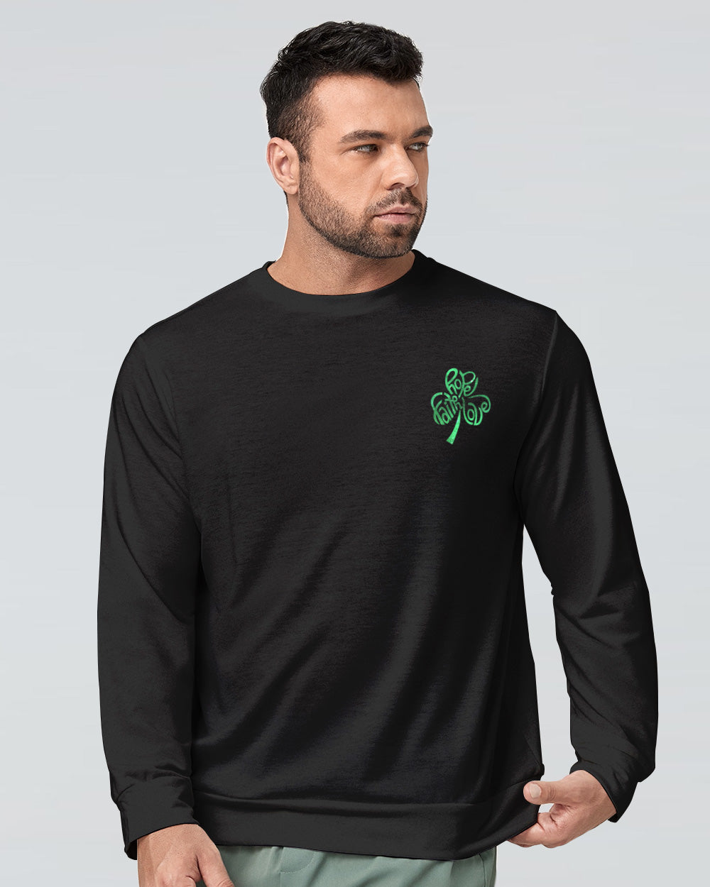 Irish By Blood American By Birth Wings Flag Men's Christian Sweatshirt