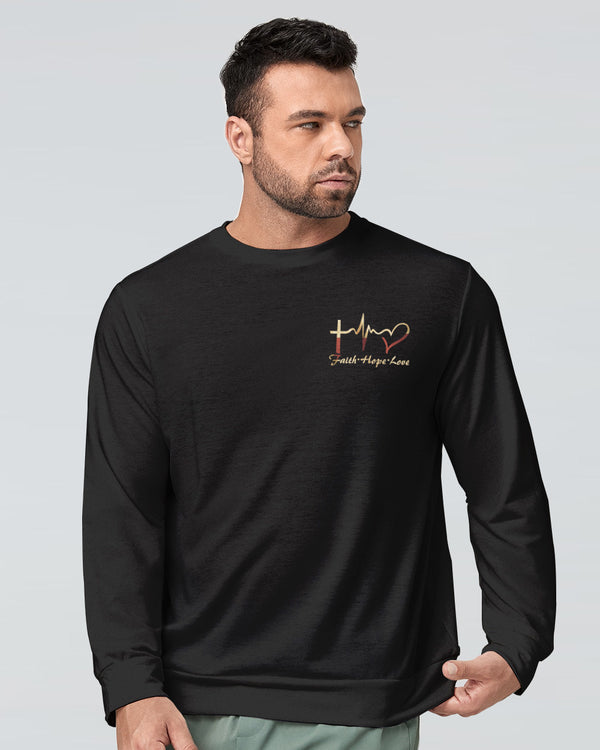 Let Your Faith Be Bigger Than Your Fear Wings Warrior Men's Christian Sweatshirt