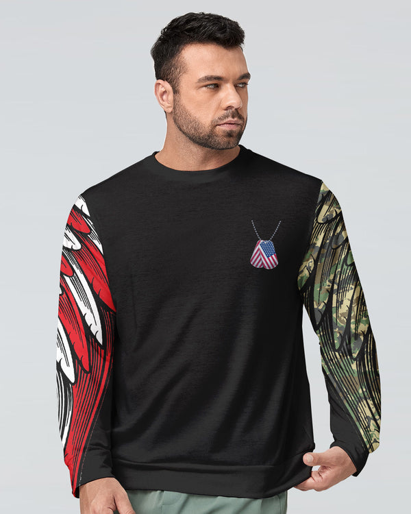 Wings Veteran American Flag Cross Smoke Men's Christian Sweatshirt