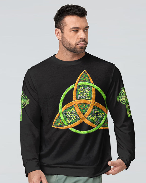 Celtic Cross Irish Wings Men's Christian Sweatshirt