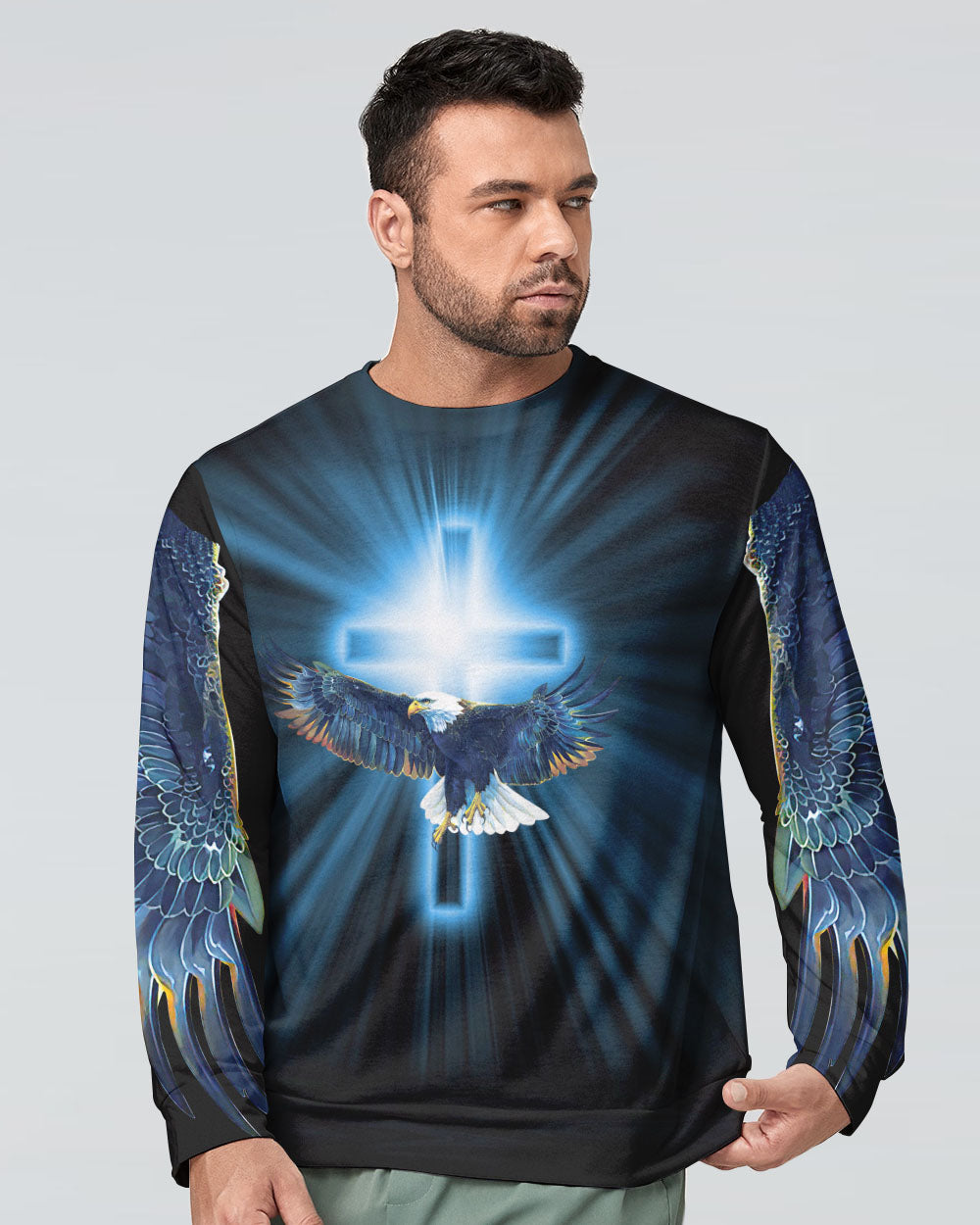 Jesus Saved My Life Eagle Men's Christian Sweatshirt