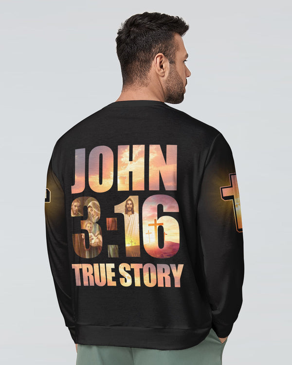 John 3:16 Vintage Jesus Men's Christian Sweatshirt