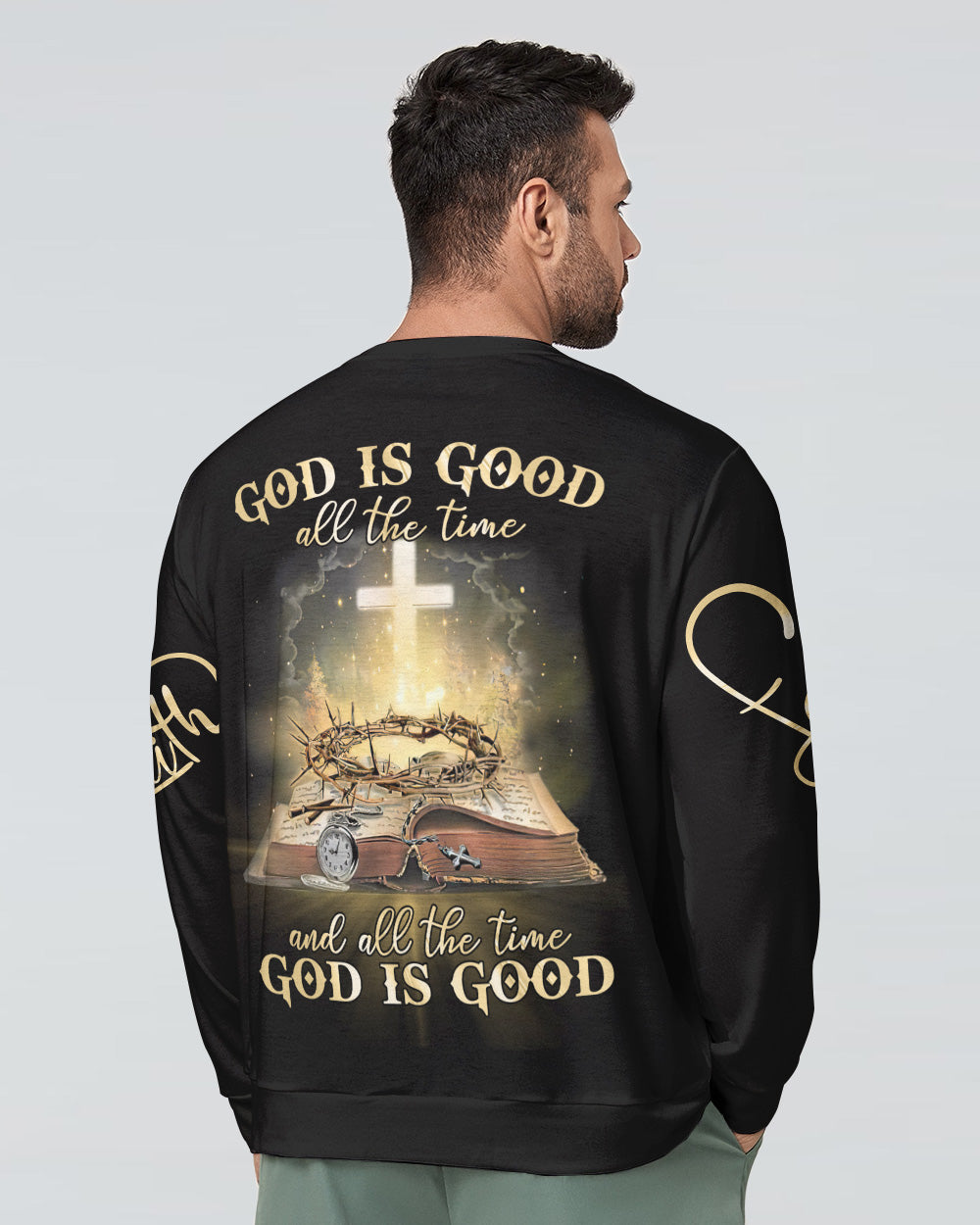 God Is Good All The Time Vintage Men's Christian Sweatshirt