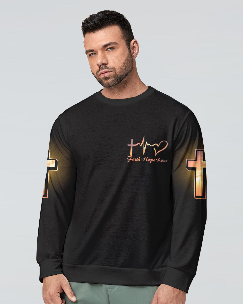 John 3:16 Vintage Jesus Men's Christian Sweatshirt