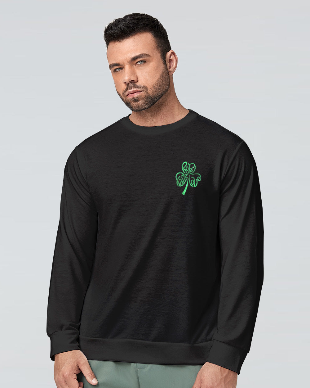 Irish By Blood American By Birth Wings Flag Men's Christian Sweatshirt