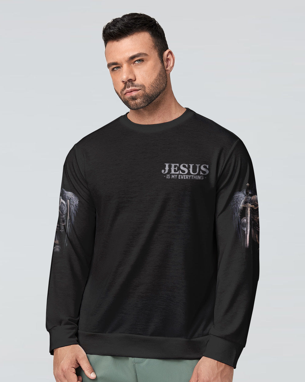 Jesus Is My God My King My Lord Warrior Men's Christian Sweatshirt