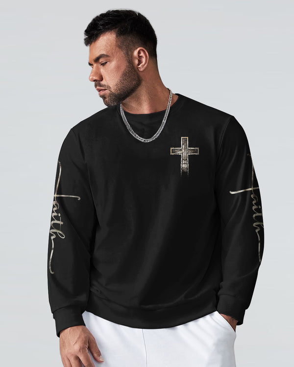 Jesus Lion Half Face Men's Christian Sweatshirt